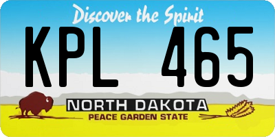 ND license plate KPL465