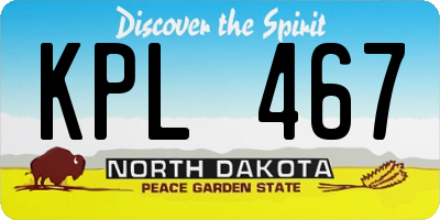 ND license plate KPL467