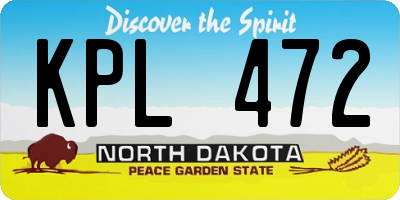 ND license plate KPL472