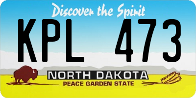 ND license plate KPL473