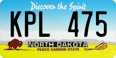 ND license plate KPL475