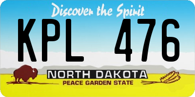 ND license plate KPL476