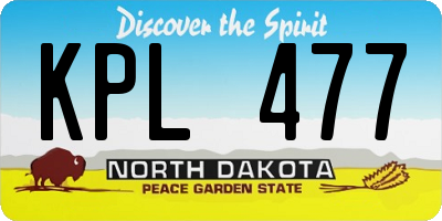 ND license plate KPL477