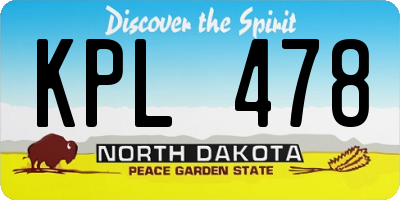 ND license plate KPL478