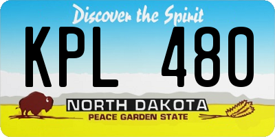 ND license plate KPL480