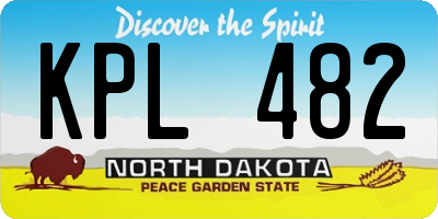 ND license plate KPL482