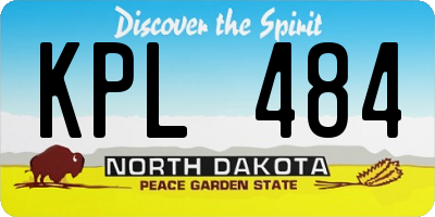 ND license plate KPL484