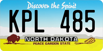 ND license plate KPL485