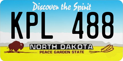 ND license plate KPL488