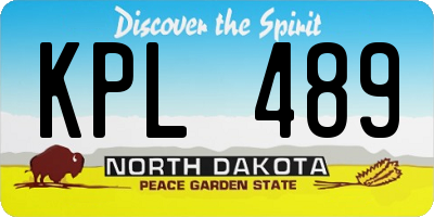ND license plate KPL489