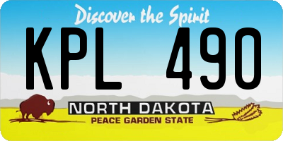 ND license plate KPL490
