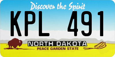 ND license plate KPL491