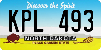 ND license plate KPL493