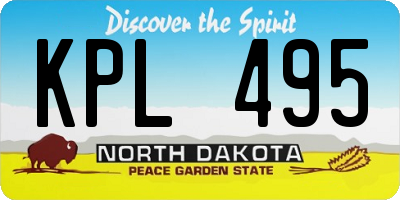 ND license plate KPL495