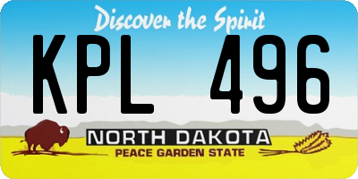 ND license plate KPL496