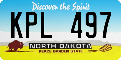 ND license plate KPL497