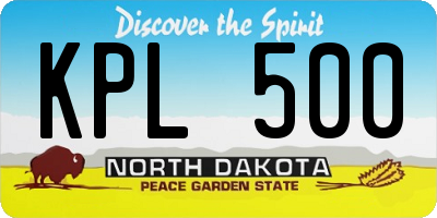 ND license plate KPL500
