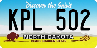 ND license plate KPL502