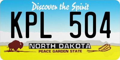 ND license plate KPL504