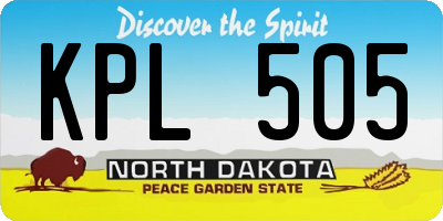 ND license plate KPL505