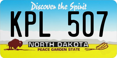 ND license plate KPL507