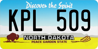 ND license plate KPL509