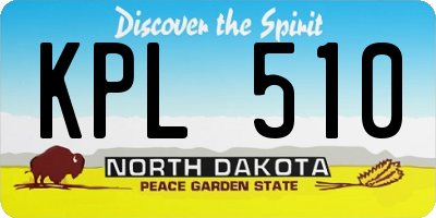 ND license plate KPL510