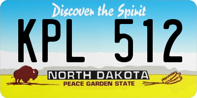 ND license plate KPL512