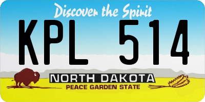 ND license plate KPL514