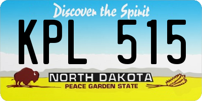 ND license plate KPL515