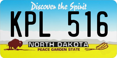 ND license plate KPL516