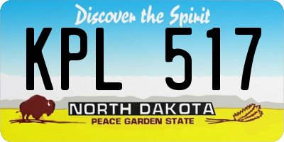 ND license plate KPL517
