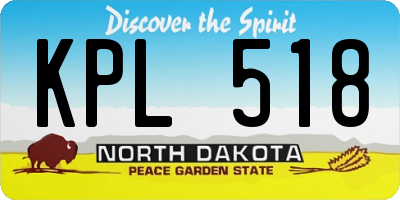 ND license plate KPL518