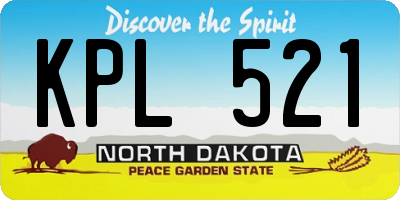 ND license plate KPL521