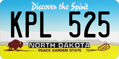 ND license plate KPL525