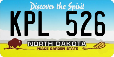 ND license plate KPL526