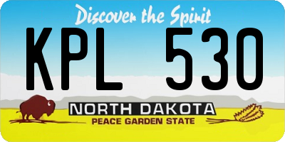ND license plate KPL530