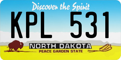 ND license plate KPL531