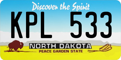 ND license plate KPL533