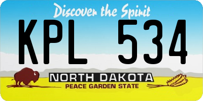 ND license plate KPL534