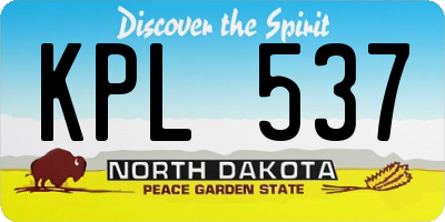 ND license plate KPL537