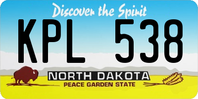 ND license plate KPL538