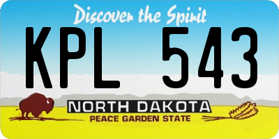 ND license plate KPL543