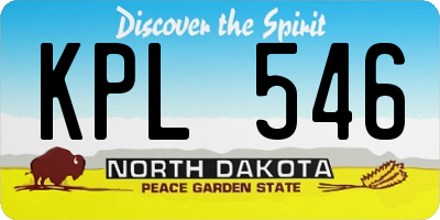 ND license plate KPL546