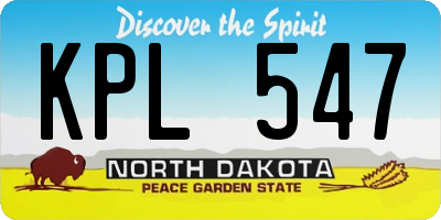ND license plate KPL547