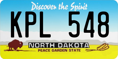 ND license plate KPL548