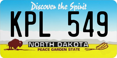 ND license plate KPL549