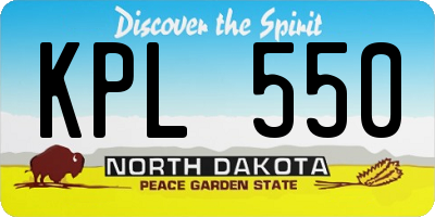 ND license plate KPL550