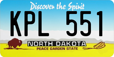 ND license plate KPL551