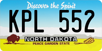ND license plate KPL552